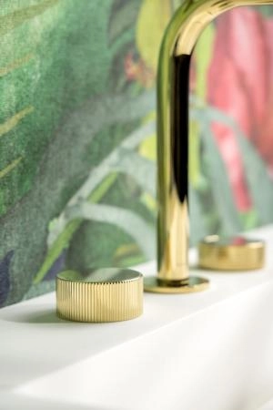 Смеситель на столешницу Boheme STICK LINEA на 3 отв. GOLD 152-G.3