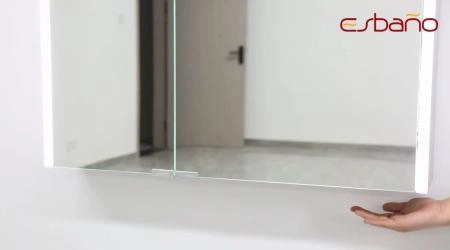 Зеркальный шкаф ESBANO ES-5008NS LED подсветка сенсор, с розеткой 800x700X140