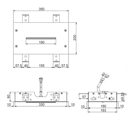 Carlo Frattini Wellness Верхний душ Modular 350х200 мм., с каскадом, встраиваемый в потолок, цвет: хром
