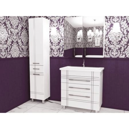 Тумба под умывальник Stella Polar Опера 80, патина серебро, Сомо 80