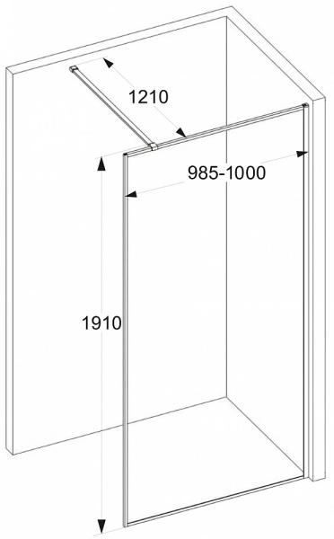 Душевое ограждение СeruttiSPA STRIP T100 (100x190)