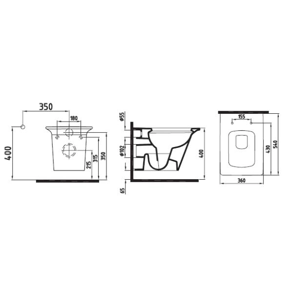 Унитаз Bien LOTUS подвесной с сиденьем микролифт дюропласт LTKA054GMVP0W3000