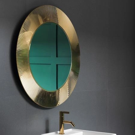Laufen Kartell Зеркало круглое d=78см, настенное, без подсветки, цвет: золотой