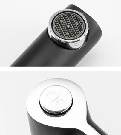 Смеситель Gappo G1103-6 на борт ванны на 3 отверстия чёрный/хром