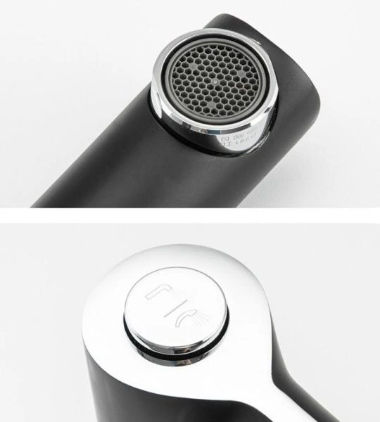 Смеситель Gappo G1103-6 на борт ванны на 3 отверстия чёрный/хром