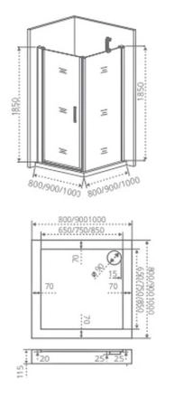 Душевой уголок GOOD DOOR FANTASY CR-80-С-CH 80x80 прозрачное