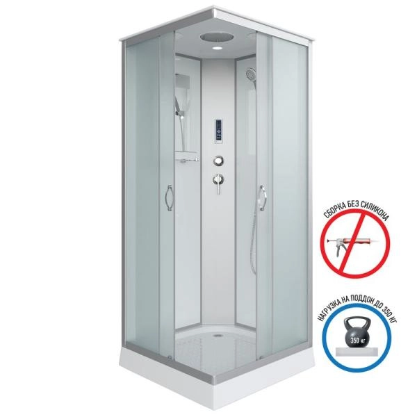 Душевая кабина Niagara NG-1101-14P 900х900х2150 низкий поддон 13см стекло матовое с полкой