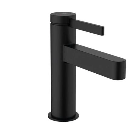 Смеситель Hansgrohe 76010670 Finoris для раковины 92 мм, PushOpen черный матовый