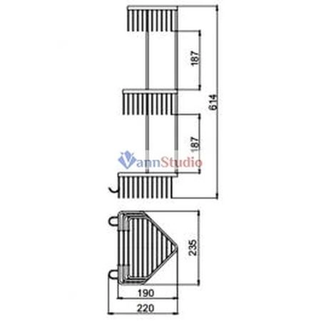 F351-2 Полка 3-ярусная угловая Frap нержавейка хром