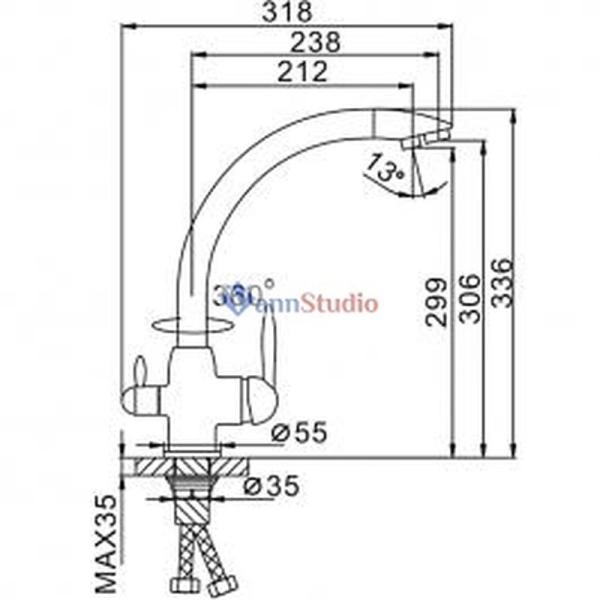 Смеситель для кухни Frap F4399-8 с краном для фильтр/воды белый