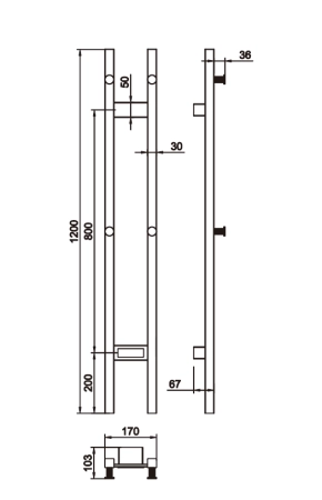 Полотенцесушитель электрический Boheme 2-трубы квадратный BRUSHED BRONZE 728-BRB