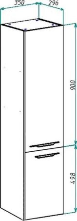 Пенал-35 Bellezza Луиджи L без б/к белый