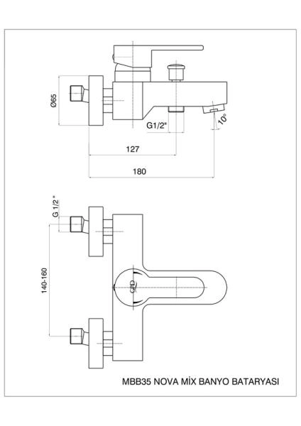Смеситель для ванны GPD NOVA MBB35 хром