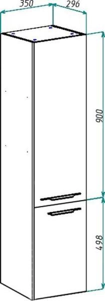 Пенал-35 Bellezza Луиджи L без б/к белый