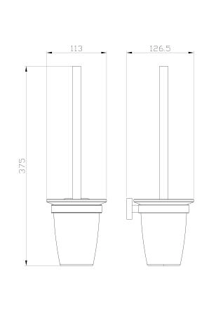 Туалетный ершик в комплекте WONZON & WOGHAND GRAFFITY, Темный графит (WW-9329)