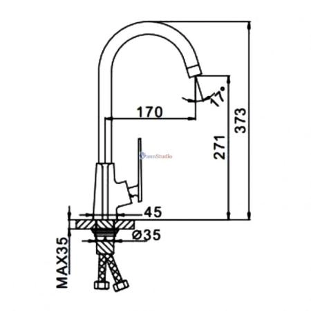 Смеситель для кухни Frap F4057 черный хром