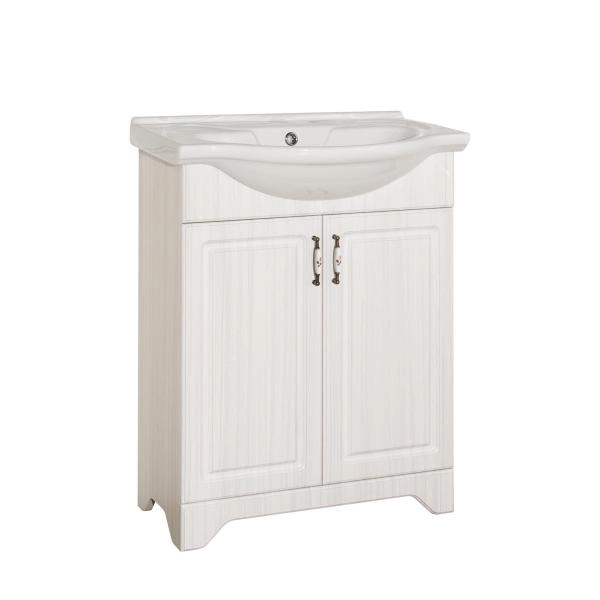 Тумба под раковину Style Line Elfante Олеандр-2 65 напольная с дверками, рельеф пастель