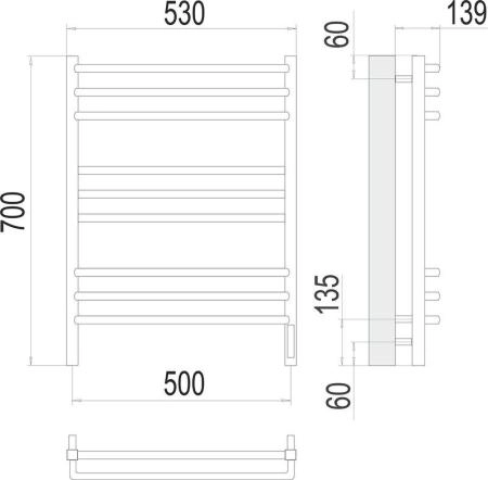 Полотенцесушитель Terminus Соренто П9 500х700 электро
