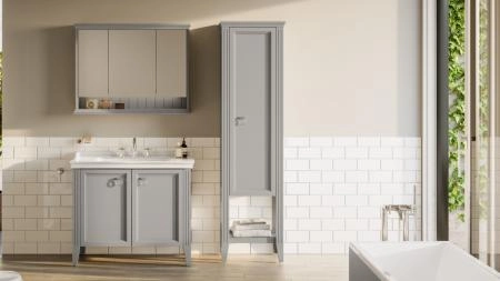 Шкаф пенал VitrA Valarte  62241 55 см матовый серый МДФ