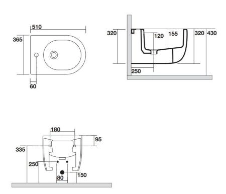 Биде подвесное AXA GLOMP 0202001