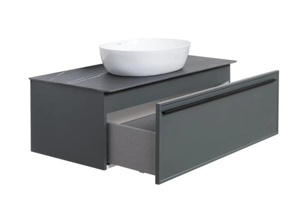 Тумба под раковину LA FENICE Elba Grigio серый 100 FNC-01-ELB-G-100 серый матовый зелёный матовый