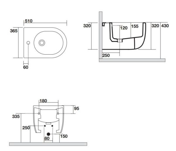 Биде подвесное AXA GLOMP 0202001