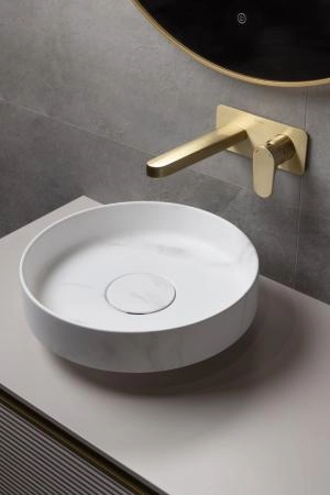 Раковина накладная Boheme SOLE Corian 400*130 Calacatta 801-CLCT