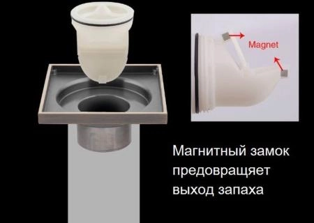 Душевой трап Gappo G81002-4 бронза 100x100мм