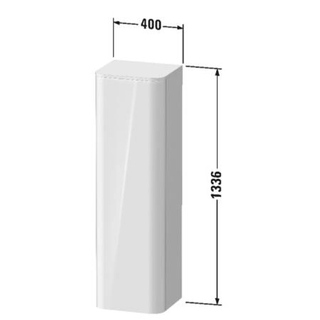 Duravit Happy D.2 Plus Шкаф навесной 40x36х133см с 3 стеклянными полками петли слева, подвесной, цвет: nordic white satin matt/mediterrenean oak