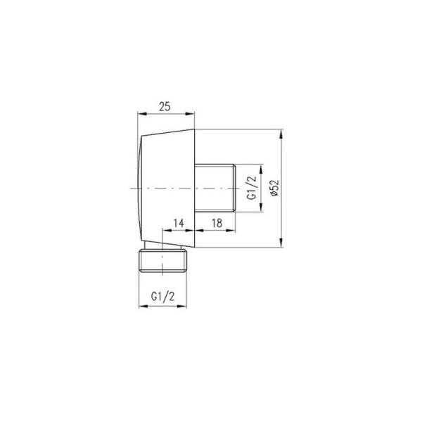 Выход для подключения душевого шланга Rav Slezak MD0018SM, цвет Бронза