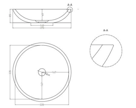 Раковина Salini CALLISTA 05 S-Sense глянцевая 37x37 1101105G накладная