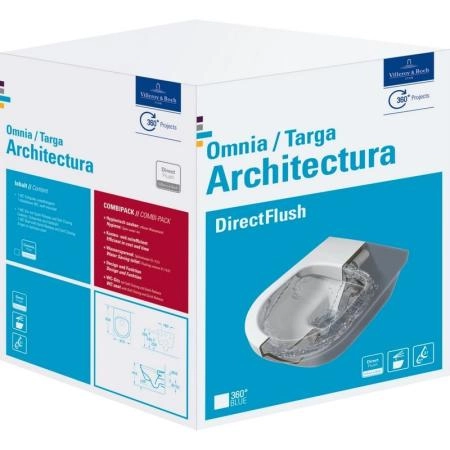 Унитаз Villeroy&Boch Architectura CeramicPlus безободковый подвесной с сиденьем  5684HRR1