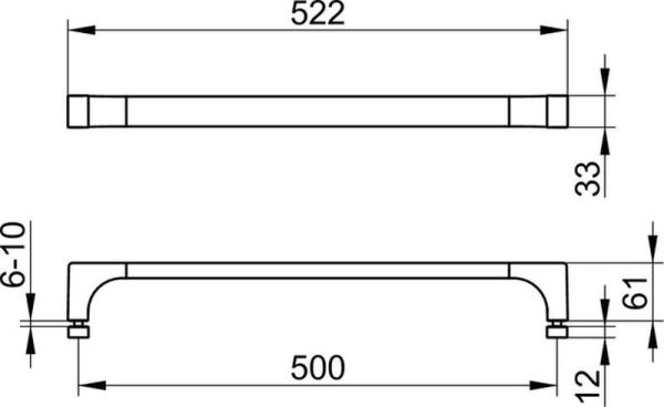 Ручка двери душевого ограждения KEUCO Edition 11 Хром 11108010501 520 мм