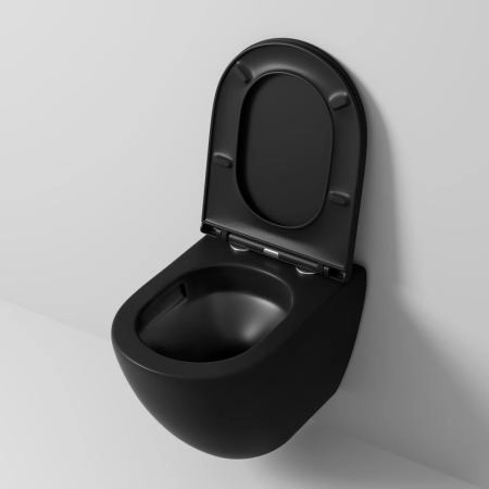 Унитаз Grossman GR-4455BMSQ (490*370*360) ЧЕРНЫЙ МАТОВЫЙ подвесной Безободковый СМЫВ ТОРНАДО БЕСШУМНЫЙ