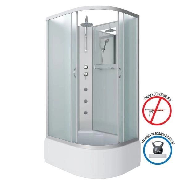 Душевая кабина Niagara NG-2310-14LBKTG 1200х800х2100-2400 высокий поддон 40см стекло матовое