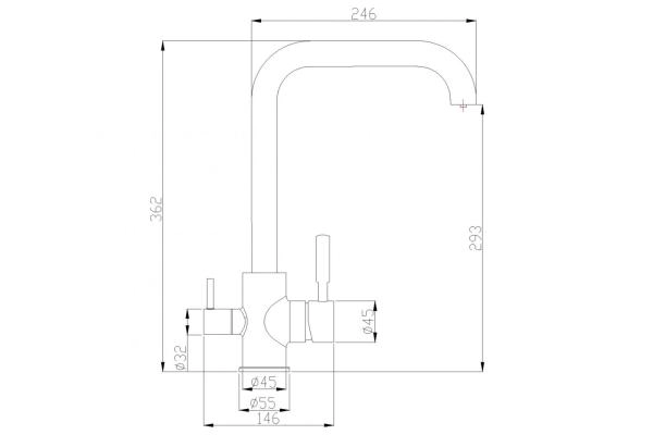 Смеситель для кухни ZORG Steel Hammer (SH 715 BLACK BR) черный
