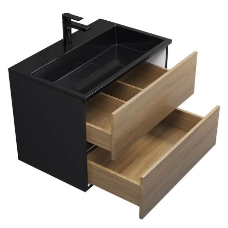 Раковина для ванной Uperwood Barsa 70 см, черная глянцевая