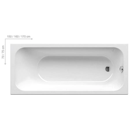 Ravak Chrome Slim Ванна 150х70см, встраиваемая, цвет: белый