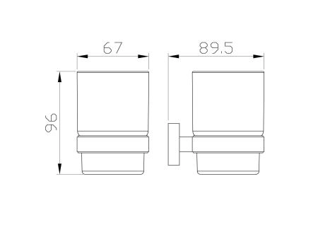 Стакан для зубных щеток с держателем WONZON & WOGHAND GRAFFITY, Брашированное золото (WW-9321-BG)