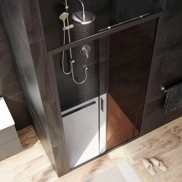 Дверь душевая в нишу AM.PM Gem W90G-110-1-195BBr прозрачное, бронзовое; профиль черный