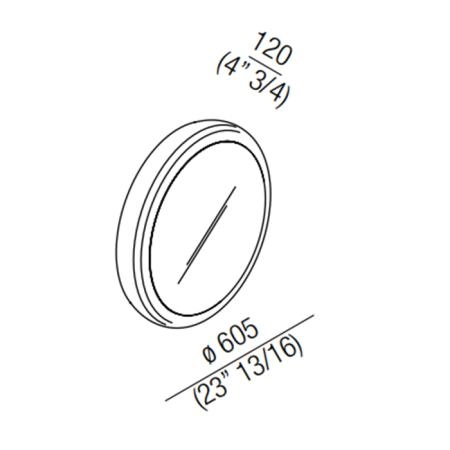 Agape Solid Круглое зеркало d60.5x12 см с подсветкой, цвет: металл