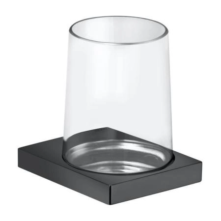 Держатель стакана KEUCO Edition 11 Прозрачный/черный шлифованный 11150139000