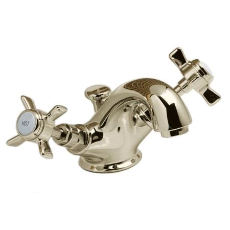 Devon & Devon Coventry Смеситель для раковины с донным клапаном, жёсткая (трубка) подводка воды (Цвет: светлое золото)