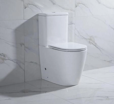 Унитаз Ceramalux 2179-1 напольный безбодковый с бачком сиденье микролифт, белый