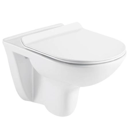 Унитаз подвесной Azario Pavia 530*355*360 безободковый с ультратонким сидением микролифт (AZ-2142)