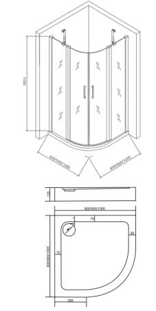 Душевой угол GOOD DOOR Pandora R100-C-CH 100x100 см