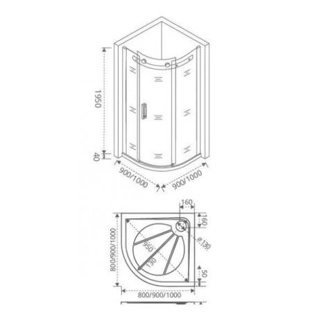 Душевой угол GOOD DOOR Galaxy R-100-C-CH 100x100 см