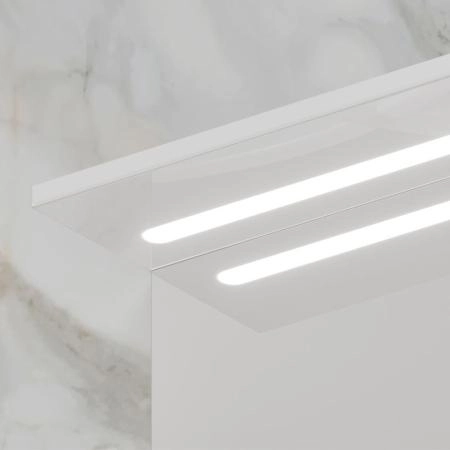 Зеркало-шкаф с LED подсветкой Volna Milena 55 правое белый глянец