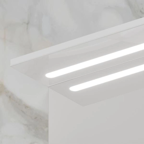 Зеркало-шкаф с LED подсветкой Volna Milena 55 правое белый глянец