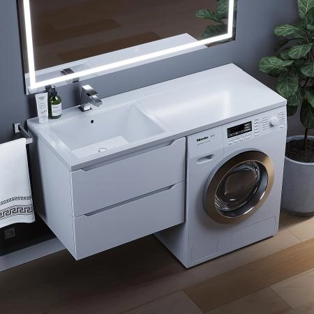 Тумба под стиральную машину Uperwood Tanos 60 см, подвесная, белый